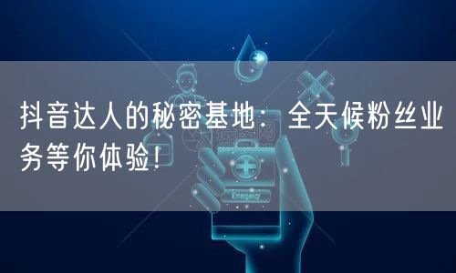 抖音达人的秘密基地：全天候粉丝业务等你体验！