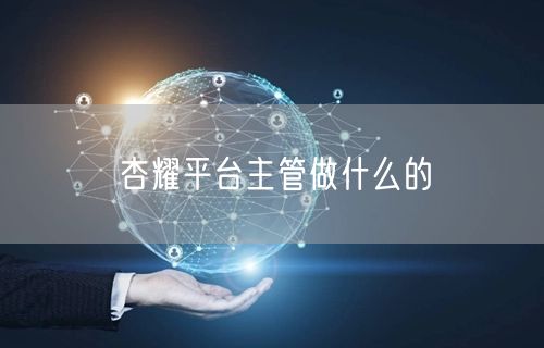 杏耀平台主管做什么的